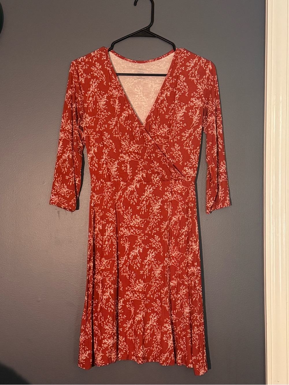 41 Hawthorn Rust Red Floral Wrap Dress